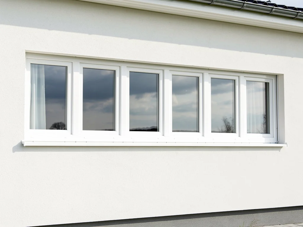 Pose de fenêtres PVC blanches à double vitrage sur une maison individuelle