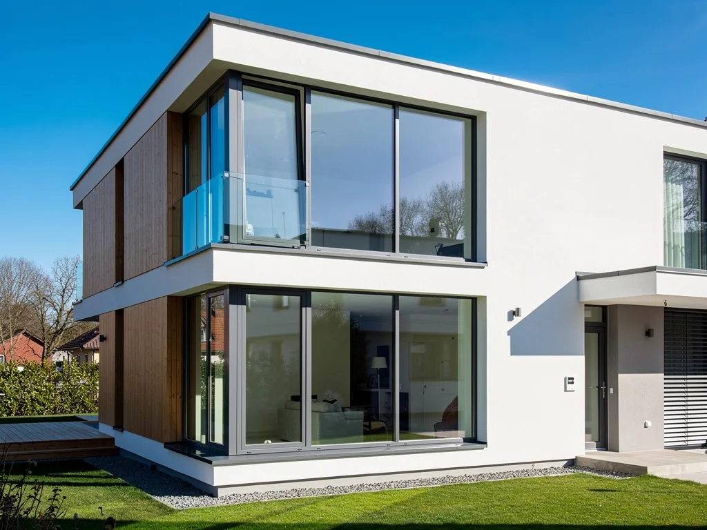 Fenêtres à triple vitrage installées sur un pavillon récent bien isolé